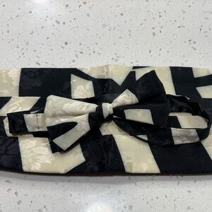 Black and Cream Vintage Vicky Davis Bow Tie & Cummerbund Set